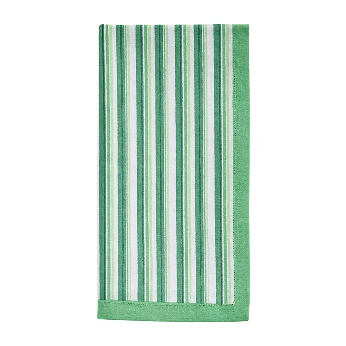 Geo Printed Stripe Napkin - Green Thumbnail