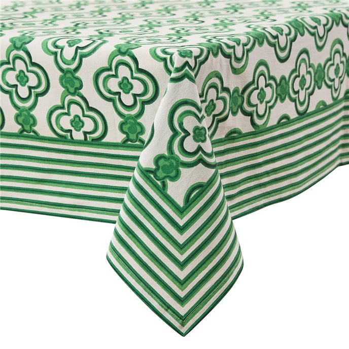Geo Tablecloth 54X54 - Green Thumbnail
