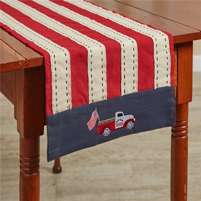 Star Spangled Truck Table Runner 14X42 Thumbnail