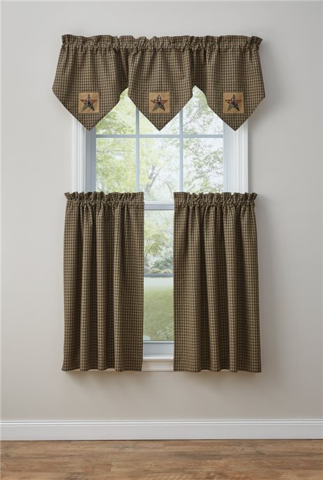 Pieced Star Lined Triple Point Valance 60X20 Thumbnail
