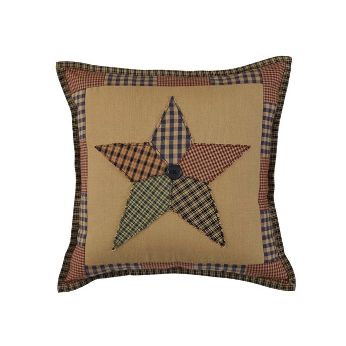 Pieced Star Applique Pillow Cover 16" Thumbnail