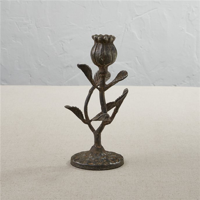 Cast Iron Flower Candle Holder Short Thumbnail