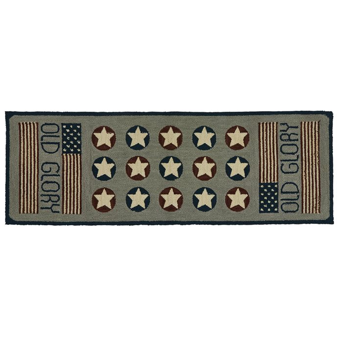 Old Glory Hooked Rug Runner 2X6 Thumbnail