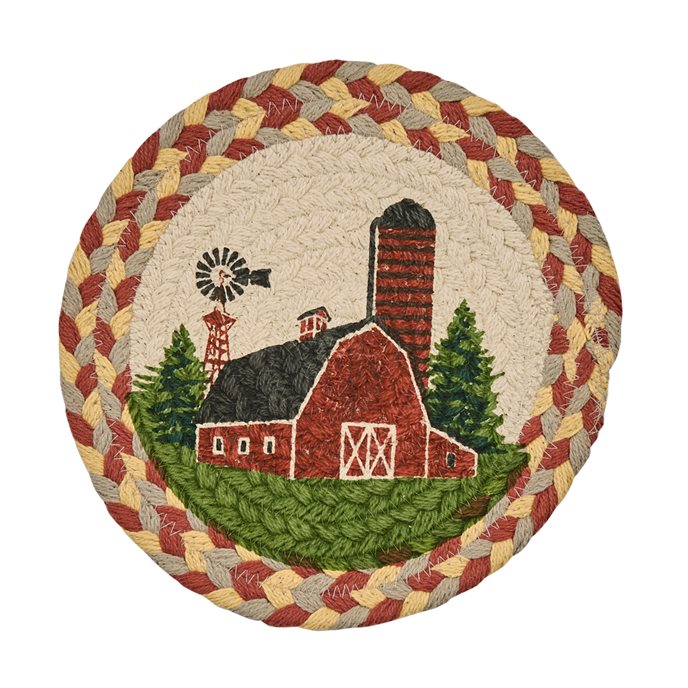 Barn Printed Braided Trivet 8" Thumbnail