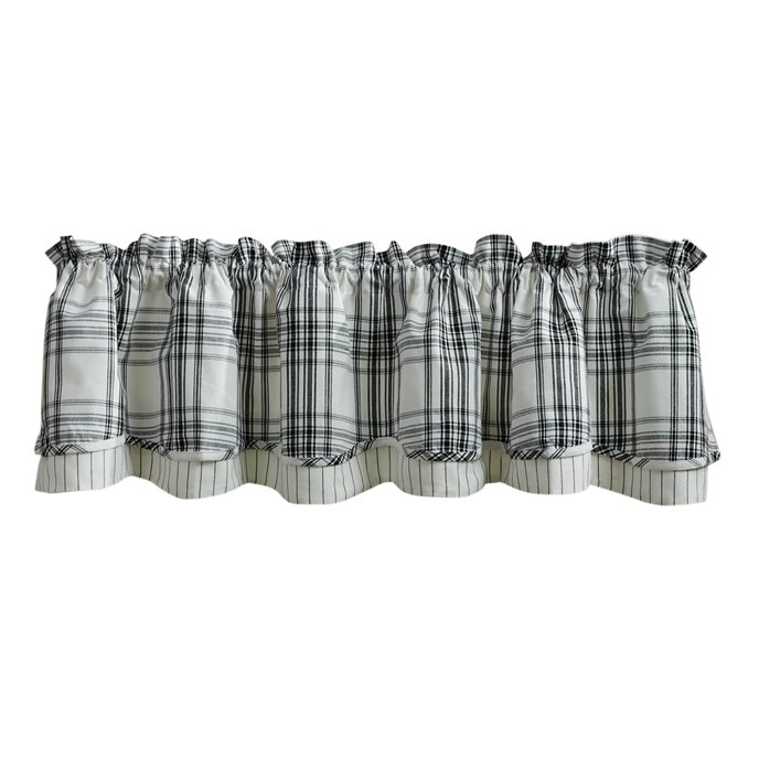 Onyx And Ivory Lined Layered Valance 72X16 Thumbnail