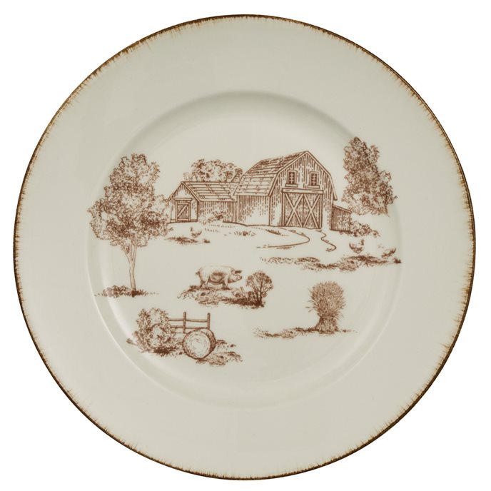 Down On The Farm Toile Salad Plate Thumbnail