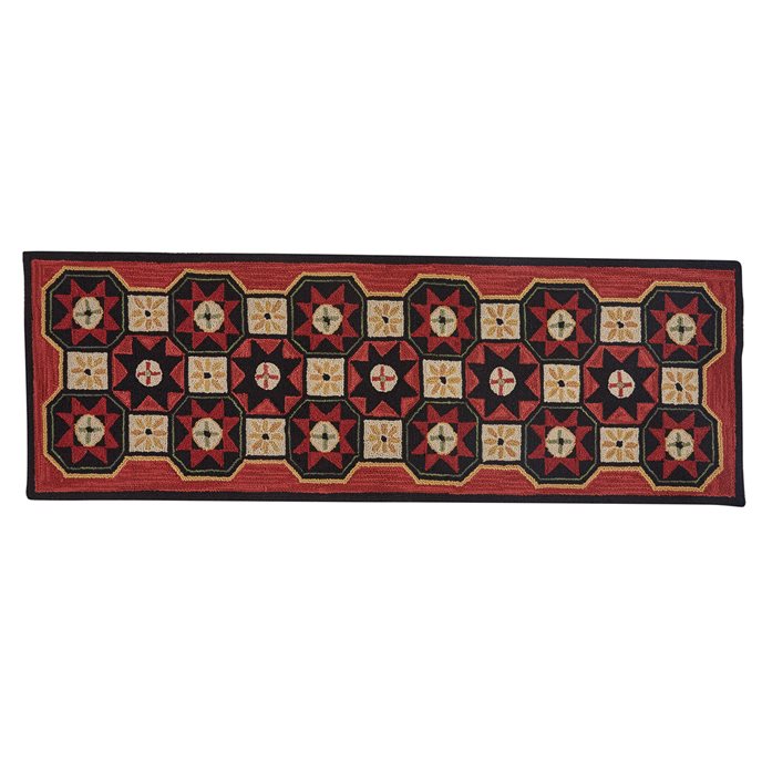 Folk Star Hooked Rug Runner 2'X 6' Thumbnail