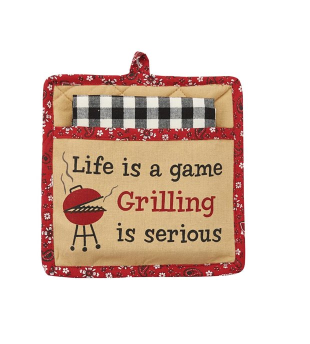 Grilling Is Serious Pocket Potholder Set Thumbnail