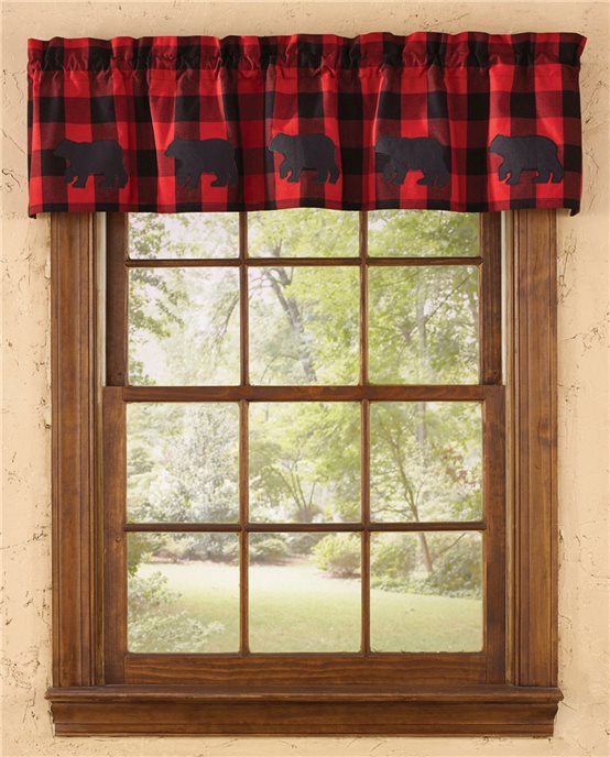 Buffalo Check Bear Lined Valance 60X Thumbnail