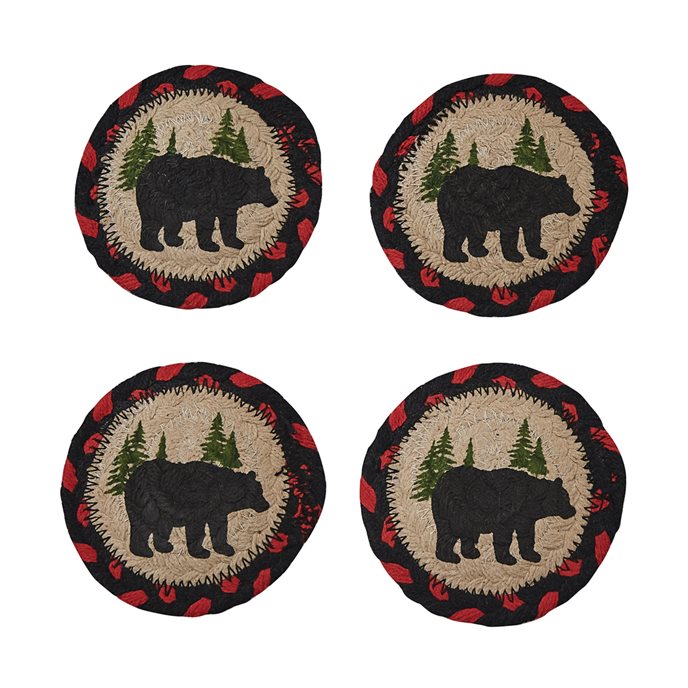 Black Bear Braided Coasters - Set Of 4 Thumbnail