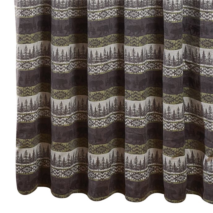 Green Mountain Bear Shower Curtain 72X72 Thumbnail