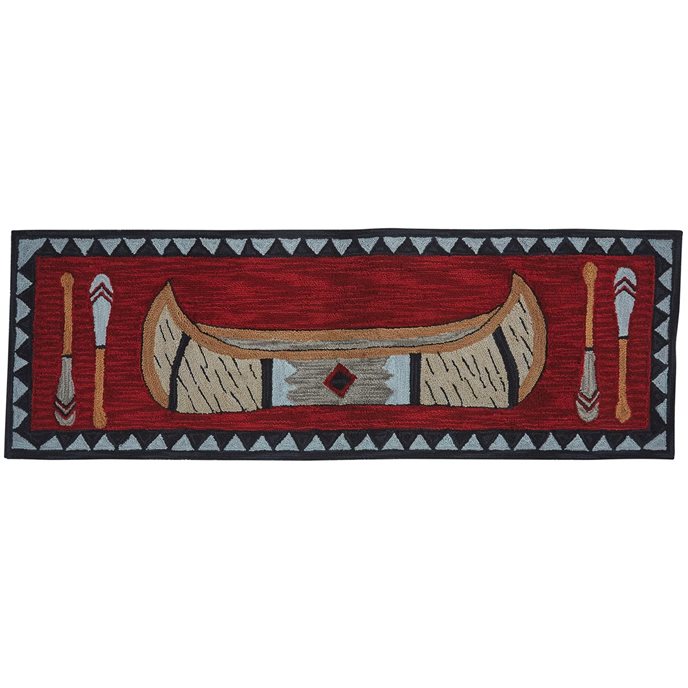 Wilderness Canoe Hooked Rug Runner 2X6 Thumbnail