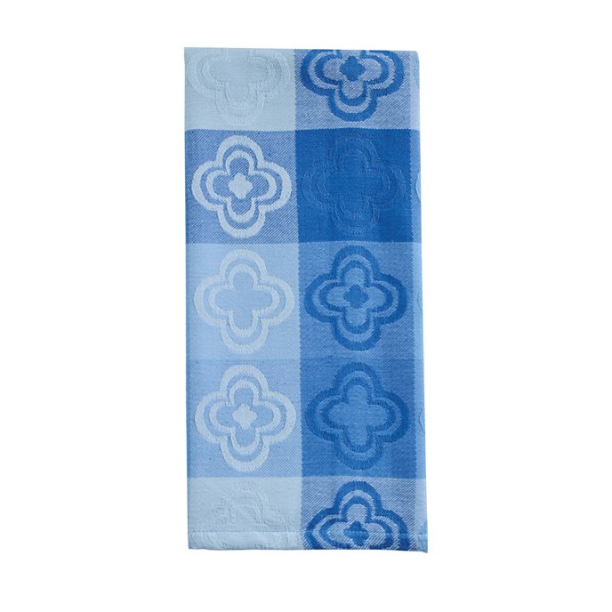 Geo Jacquard Dishtowel - Blue Thumbnail