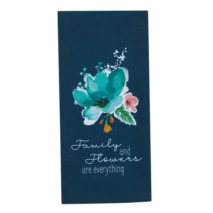 Family And Flowers Decorative Dishtowel Thumbnail