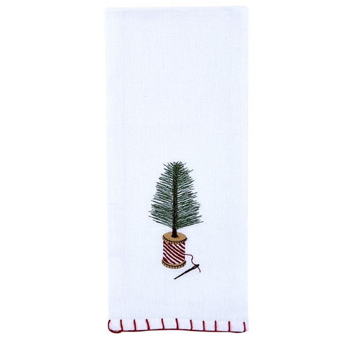 Brush Tree And Spool Embroidered Dishtowel Thumbnail