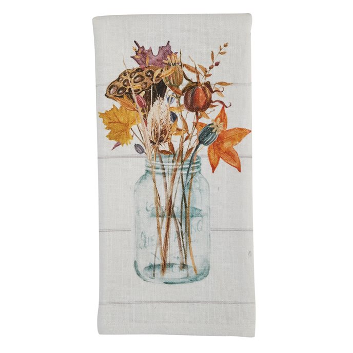 Harvest Home Mason Jar Thistle Dishtowel Thumbnail