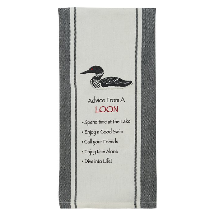Advice From A Loon Printed Embroidered Dishtowel Thumbnail