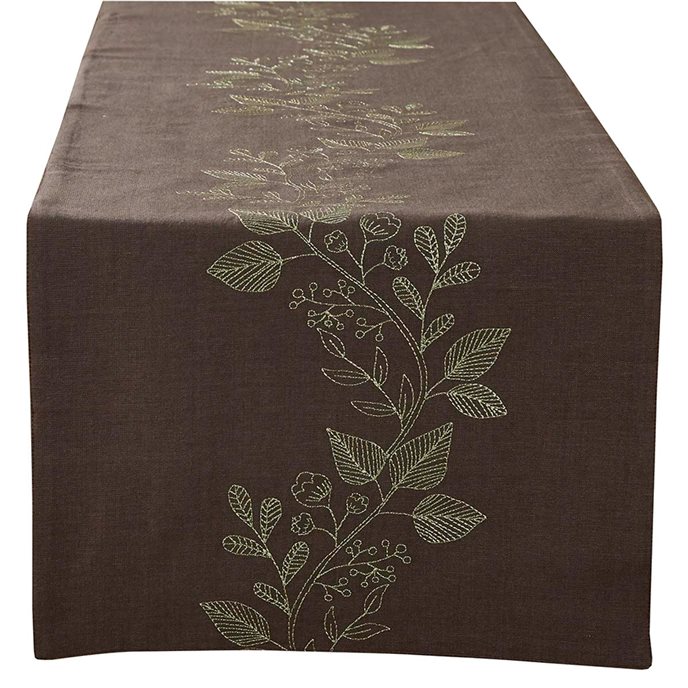 Embroidered Vine Table Runner 15X72 Thumbnail