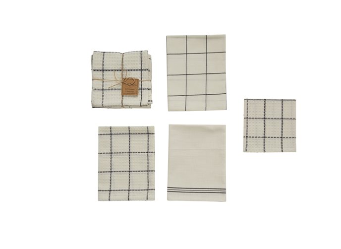 Five Farms 3 Dishtowel/1Dc Set Slate Thumbnail