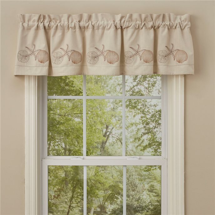 Shells Embroiderd Lined Valance 60X14 Thumbnail