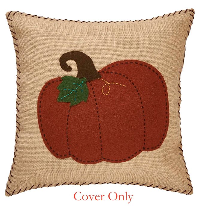 Pumpkin Burlap/Felt Pillow Cover 20 Thumbnail
