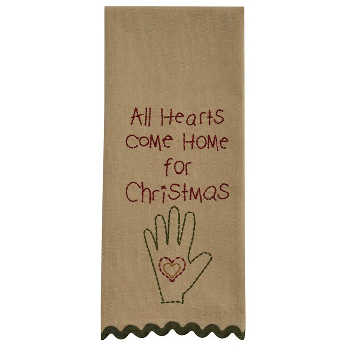 All Hearts Embroidered Dishtowel Thumbnail