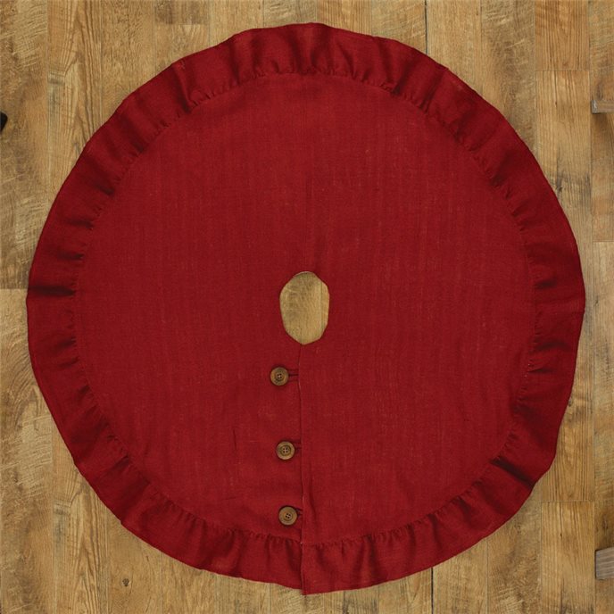 Jute Burlap Tree Skirt 24" Red Thumbnail