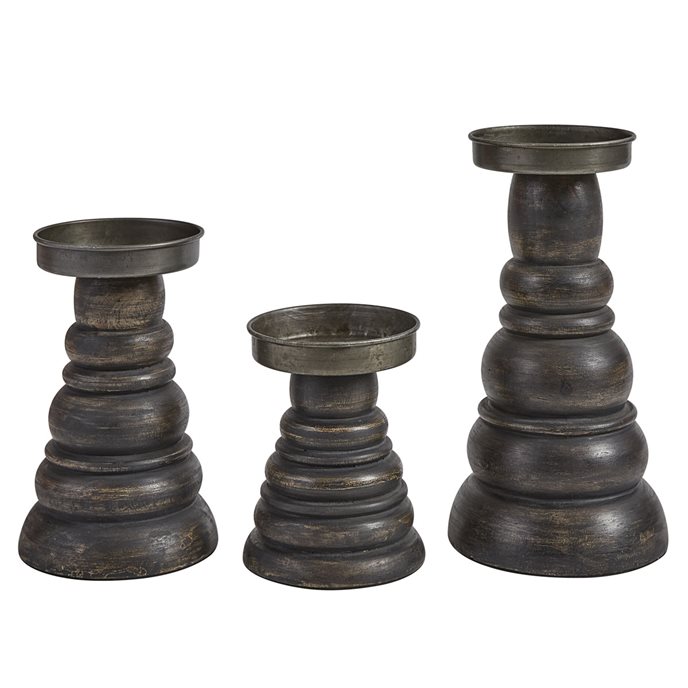 Farmhouse Pillar Holders Set Of 3 Thumbnail