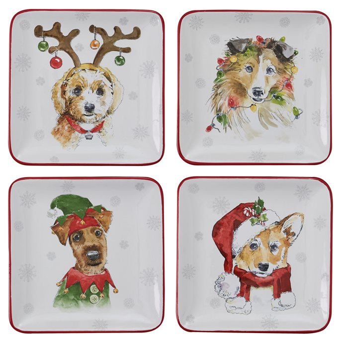 Holiday Paws Salad Plate - (Sold in fours only) Thumbnail