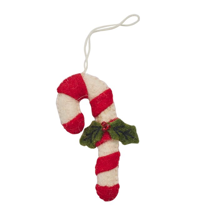 Candy Cane Felt Ornament Thumbnail