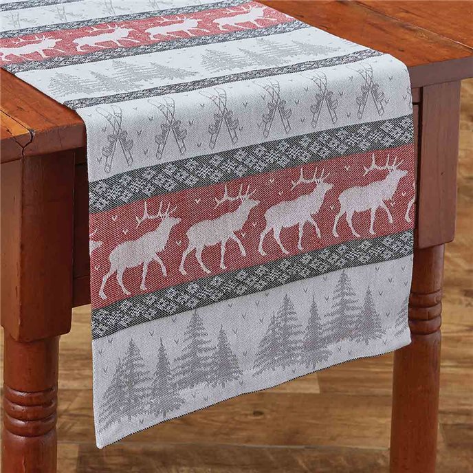 Reindeer Jacquard Table Runner 13X36 Thumbnail