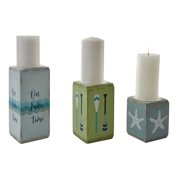 Lake House Pillar Holders Set Of 3 Thumbnail
