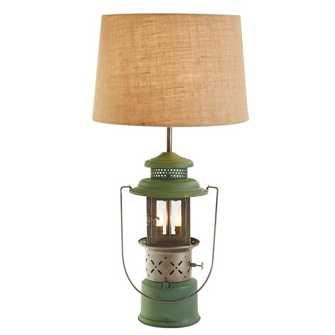 Green Camp Lantern Lamp With Shade Thumbnail