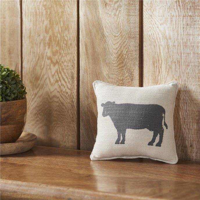 Finders Keepers Cow Silhouette Pillow 6x6 Thumbnail