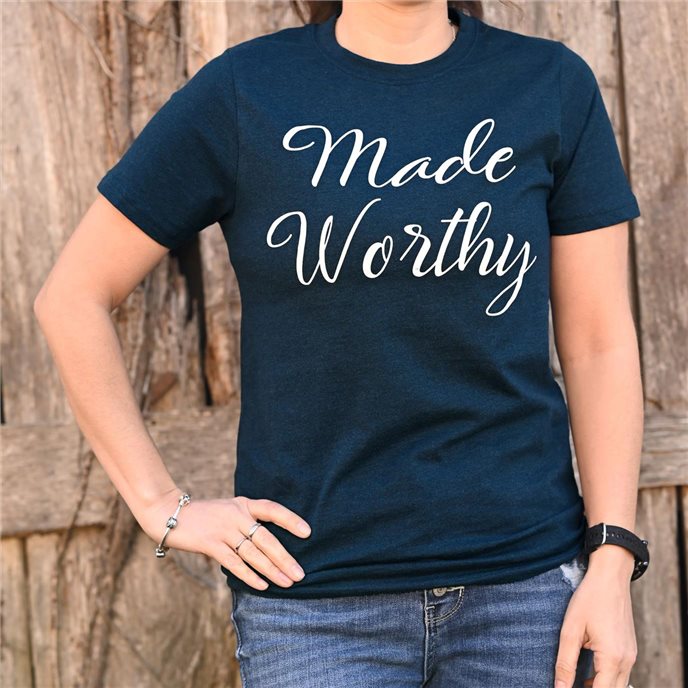 Made Worthy T-Shirt, Navy Melange, 2XL Thumbnail
