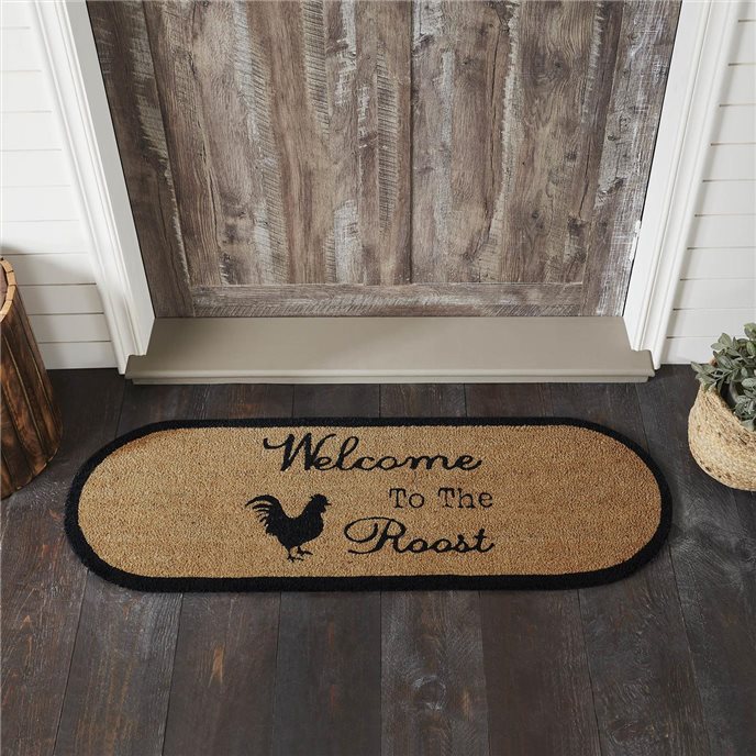 Down Home Welcome to the Roost Coir Rug Oval 17x48 Thumbnail