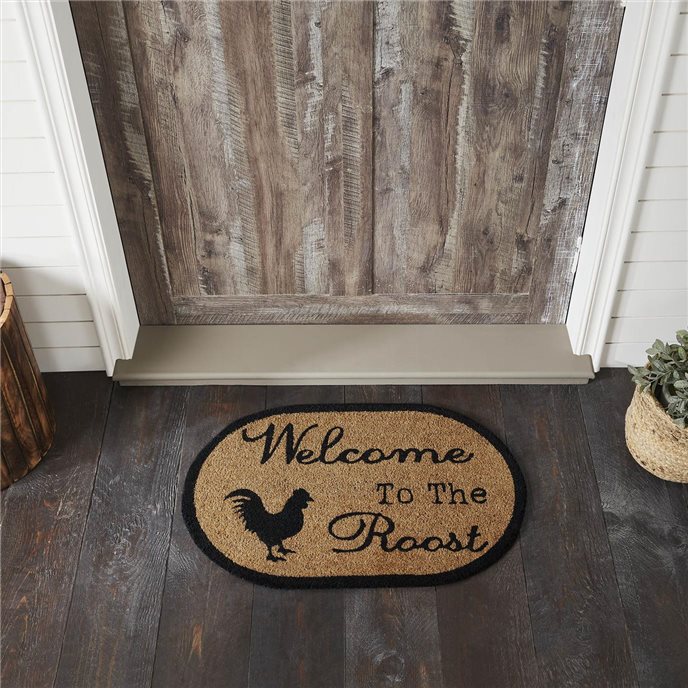 Down Home Welcome to the Roost Coir Rug Oval 20x30 Thumbnail