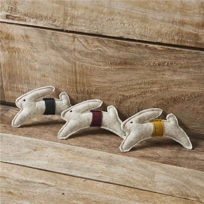 Spring In Bloom Primitive Leaping Bunny Bowl Filler Set of 3 3.6x5.5 Thumbnail