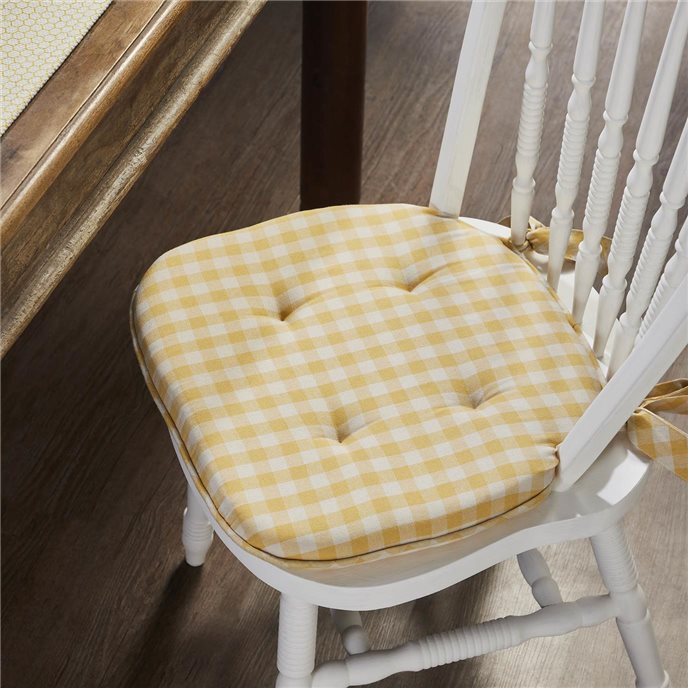 Golden Honey Check Chair Pad 16.5x18 Thumbnail