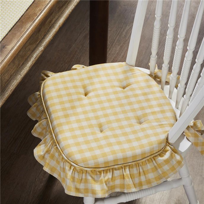 Golden Honey Ruffled Chair Pad 16.5x18 Thumbnail