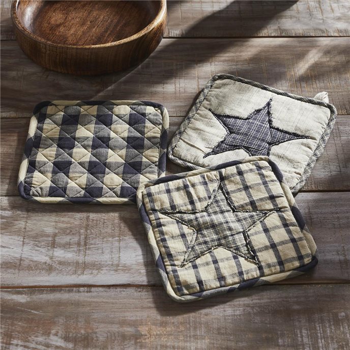 My Country Patchwork Pot Holder Set of 3 8x8 Thumbnail