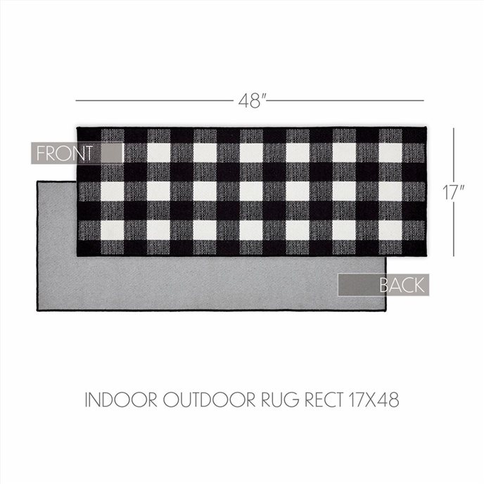 Annie Buffalo Check Black Polyester Rug Rect 17x48 Thumbnail