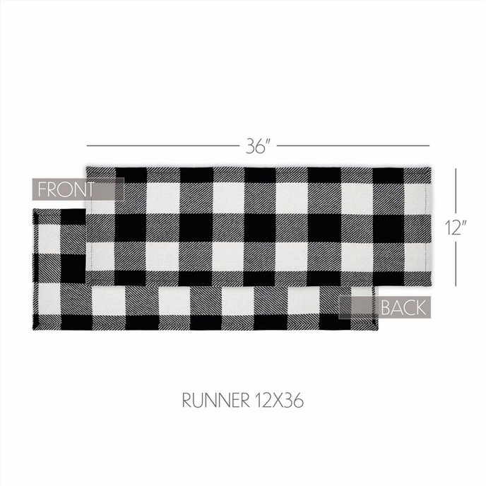 Annie Buffalo Check Black Runner 12x36 Thumbnail