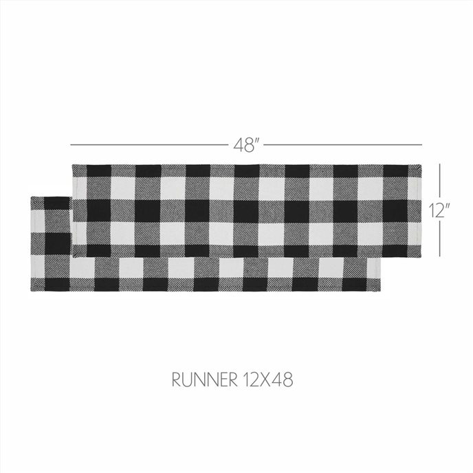 Annie Buffalo Check Black Runner 12x48 Thumbnail