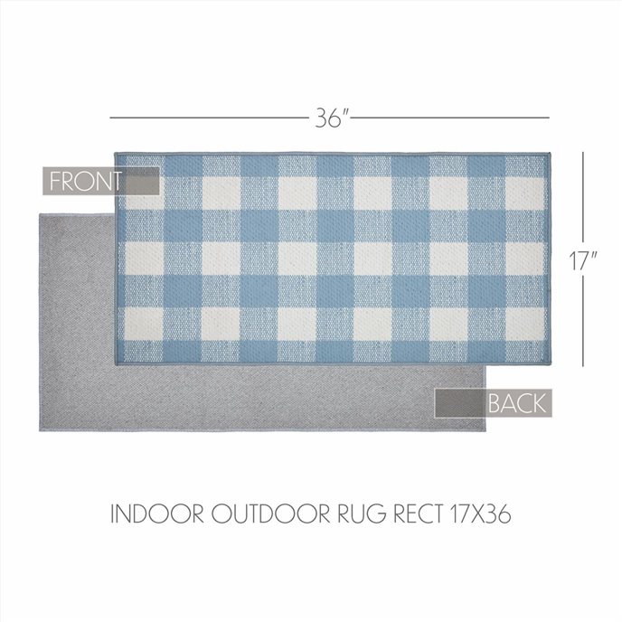 Annie Buffalo Check Blue Polyester Rug Rect 17x36 Thumbnail