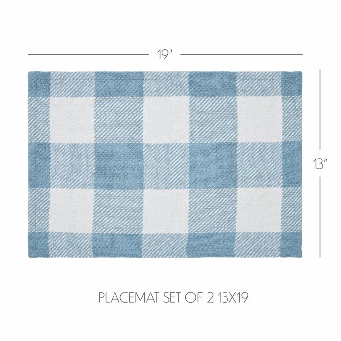 Annie Buffalo Check Blue Placemat Set of 2 13x19 Thumbnail