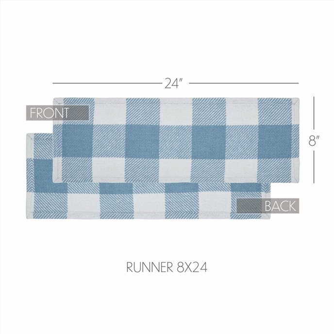 Annie Buffalo Check Blue Runner 8x24 Thumbnail