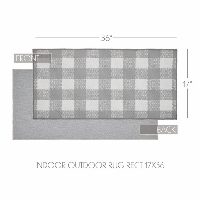 Annie Buffalo Check Grey Polyester Rug Rect 17x36 Thumbnail