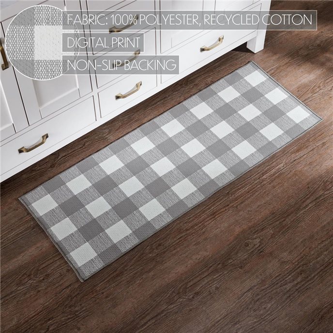 Annie Buffalo Check Grey Polyester Rug Rect 17x48 Thumbnail