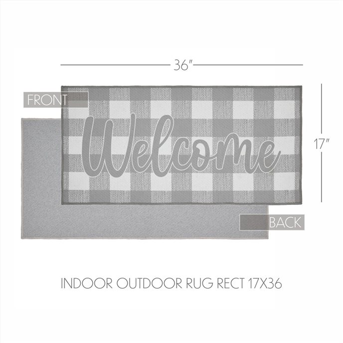Annie Buffalo Check Grey Welcome Polyester Rug Rect 17x36 Thumbnail
